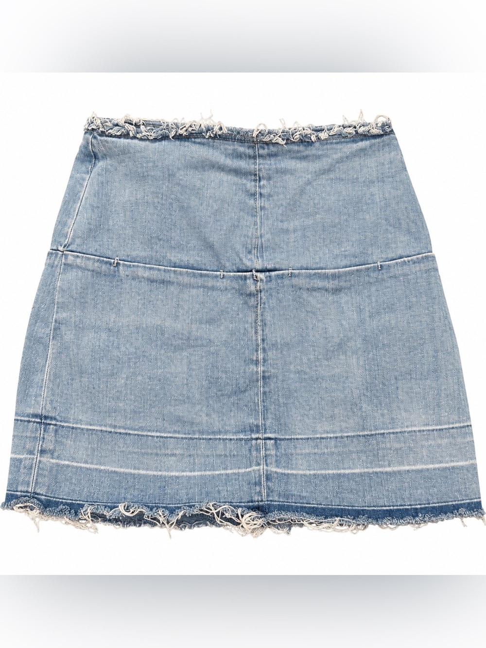 Vintage Bullhead Denim Co. Light Wash Frayed Denim Mini Skirt Size 26 Y2K